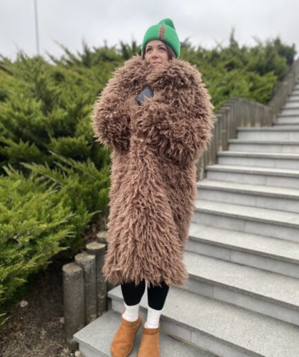Mākslīgās kažokādas mētelis FAUX FUR COAT TREND