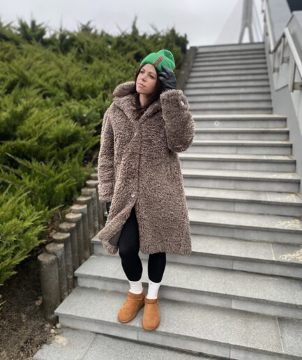 Mākslīgās kažokādas mētelis FAUX FUR COAT TEDDY